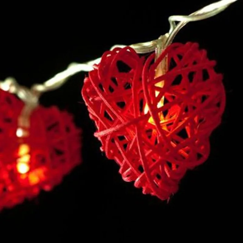 Heart Love Valentine Lights 10leds Shaped String for Wedding Party Birthday Home Decor Battery Operated | Лампы и освещение