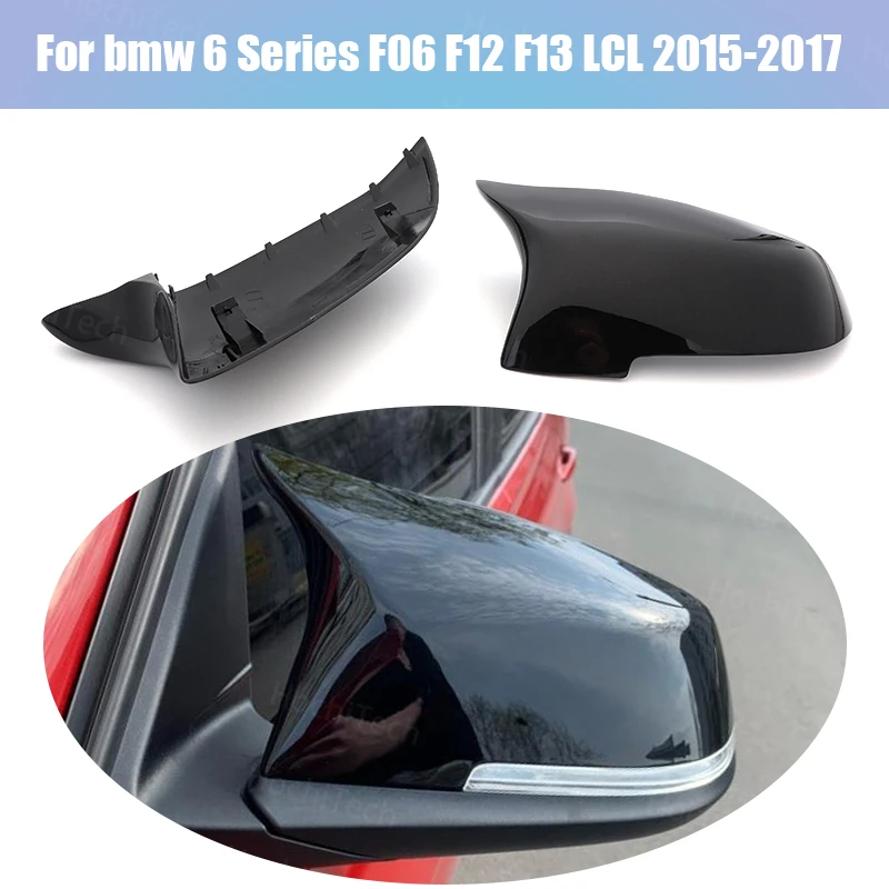 

Bright 2pcs Side Rearview Mirror Cover Caps for Bmw 6 Series F06 F12 F13 LCL 2015-2017 M Style Replacement Glossy Black