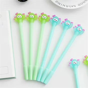 

2pcs Cartoon Cactus Gel Pens 0.38mm Black Ink Needle Pens Kawaii Korean Stationery Office Writing Tool Pink School Supplies