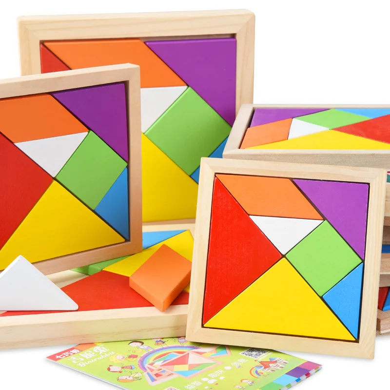 Детские 3D Tangram деревянные игрушки-паззлы для детей детские развивающие игрушки Монтессори головоломки модель умственного развития подарки