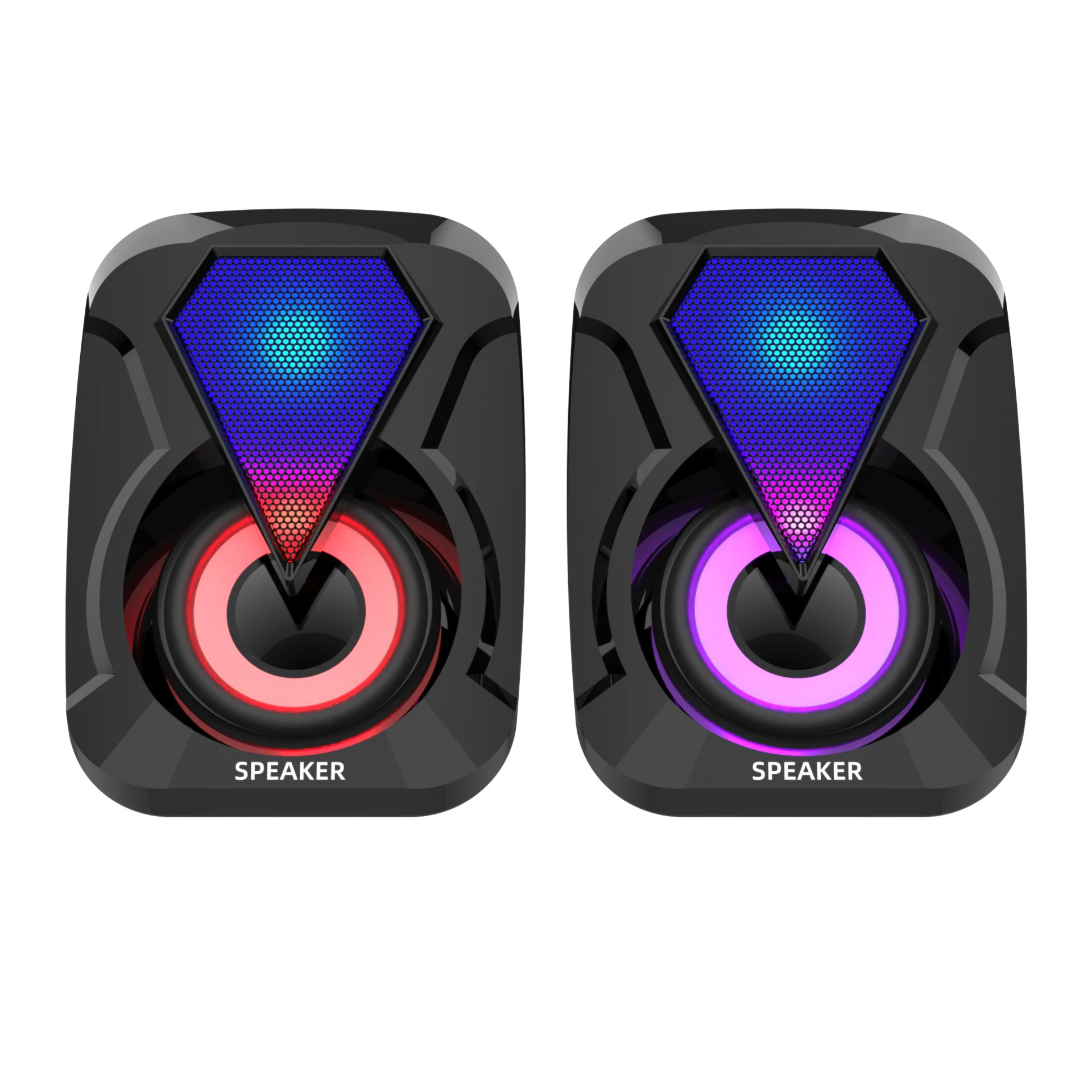 RGB Backlight Speakers Mini Speaker Subwoofer Computer Accessories PC Speaker Home Theater PC Sound Box Home Cinema Wired USB
