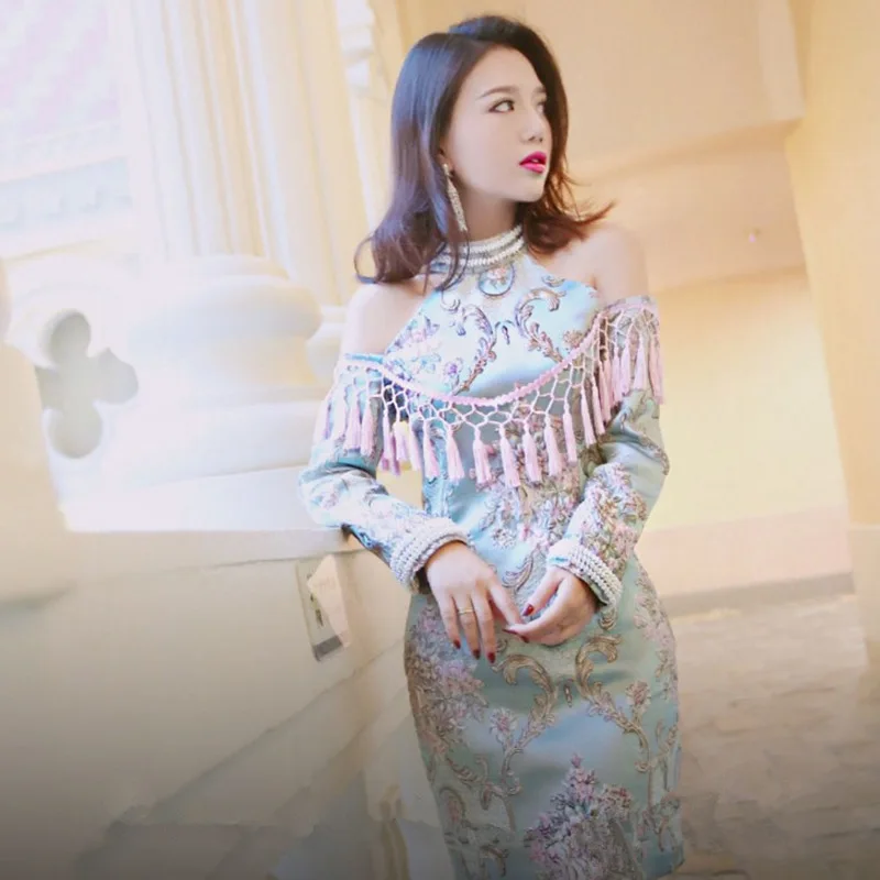 Современные старинные Cheongsam Сексуальные вечерние платья для девушек qipao