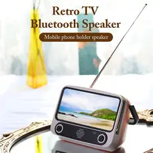 Мини Ретро ТВ Беспроводной Bluetooth Динамик ТВ 300 портативный Ретро ТВ Беспроводной Bluetooth динамик держатель телефона Поддержка TF/AUX/FM
