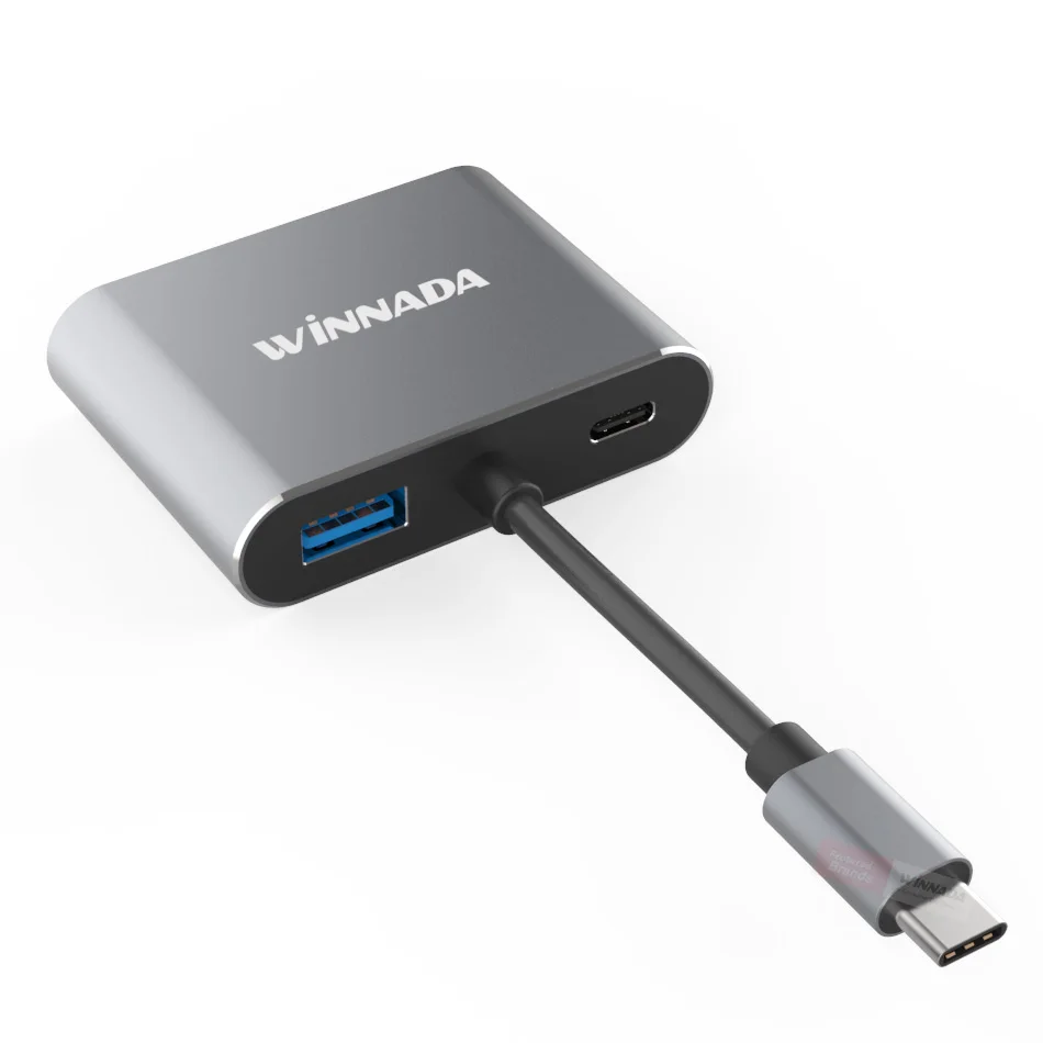 Высокоскоростной usb-разветвитель type c-usb HDMI 4K VGA адаптер usb c usb 3,0 для huawei мульти usb-хаб адаптер для macbook pro - Цвет: Серый