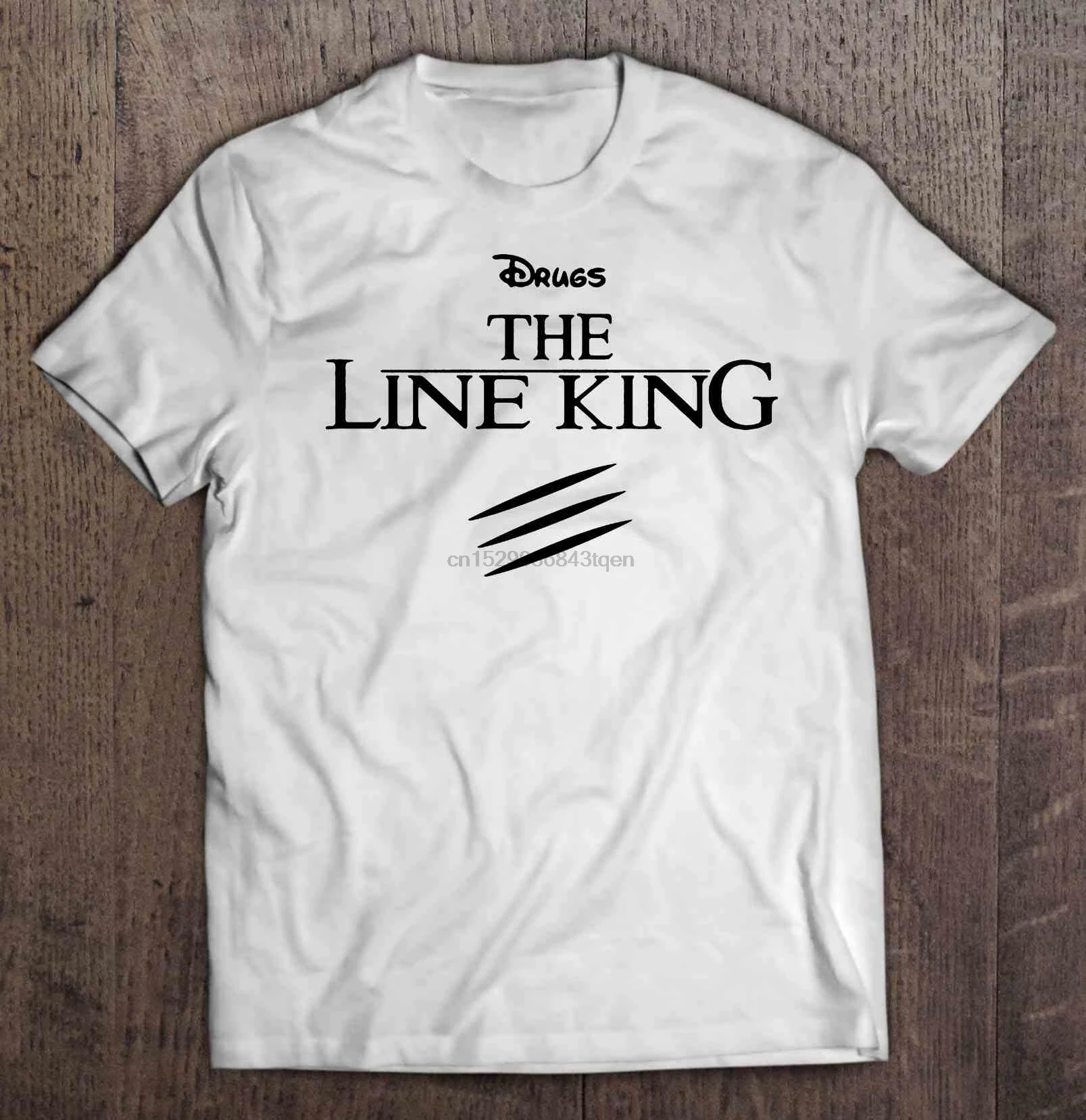 Men Funny T Shirt Fashion tshirt Drugs The Line King Women t-shirt | Мужская одежда