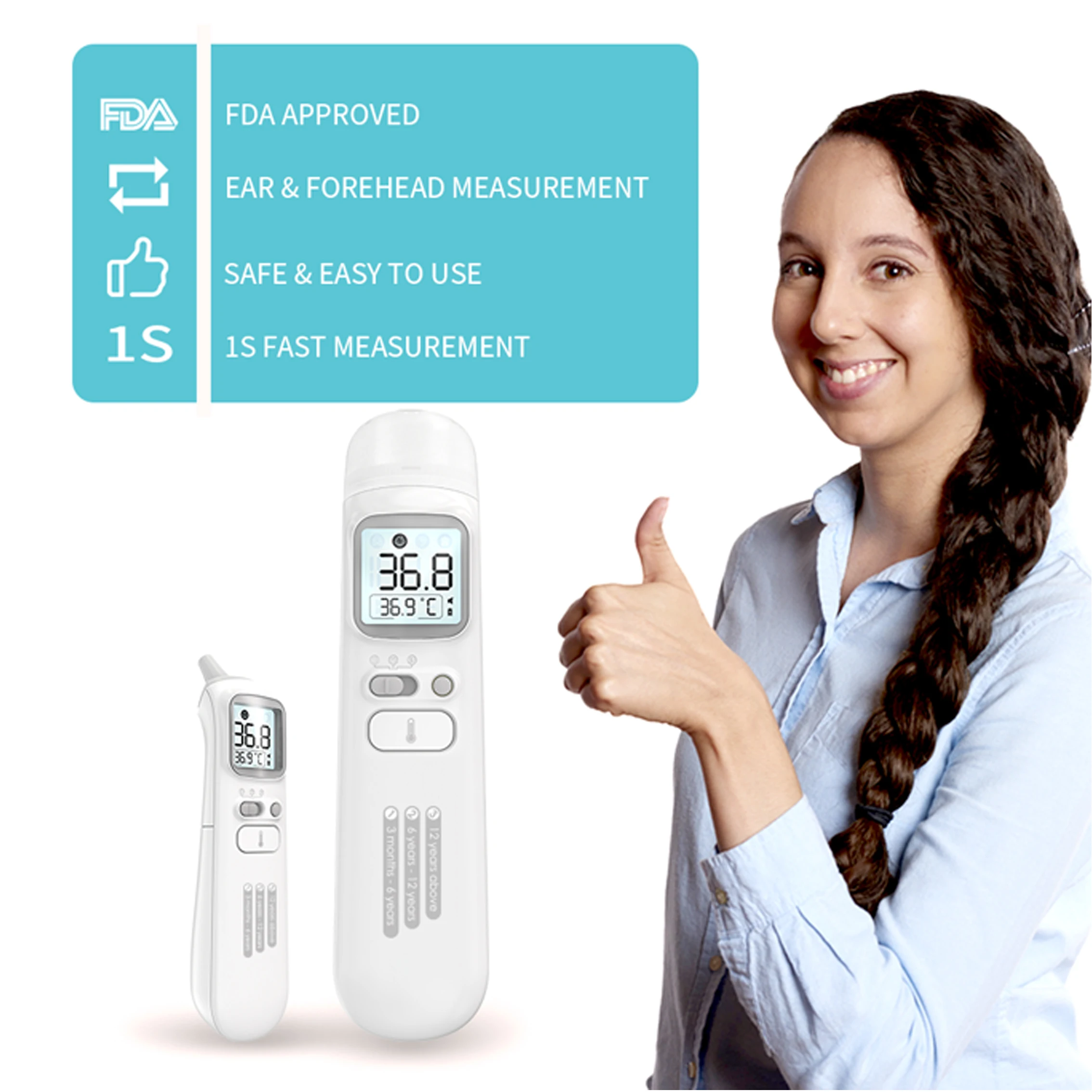 

Multi New infrared babies adults forehead ear body temperature measuring thermometers LCD Digital display object thermometer