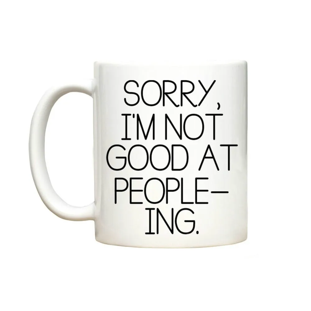 

People Introvert Mug Procelain Tea Cup Ceramic Coffee Tea Mugs Beer Friend Cups Milk Personalized Cups