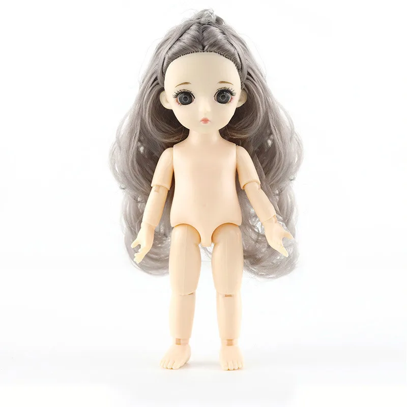 1/8 16 см оригинальная Bjd кукла игрушка 13 подвижная шарнирная Bjd Кукла Макияж одевается обнаженное тело нормальная кожа кукла игрушка для девочек подарок - Цвет: Silver grey QF
