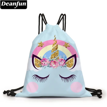 

Deanfun Drawstring Backpack Rainbow Unicorn 3D Printed Pouch Bag Custom Drawstring Bag D60352
