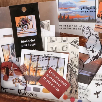 

New 40 Sheets Solitary Parade Series Memo Pad Decor Retro Art Collage Material Paper DIY Journal School Supplies Material Paper