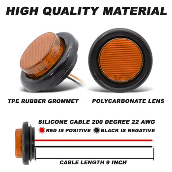 

Tail Side Marker Lights Clearance 7-LED Trailer 24V Sealed 10pcs Round