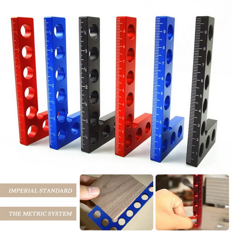 

Metric and Inch Aluminum Alloy Square, 90 Degree Height Gauge, L-Square, Woodworking Measuring Angle Line Ruler