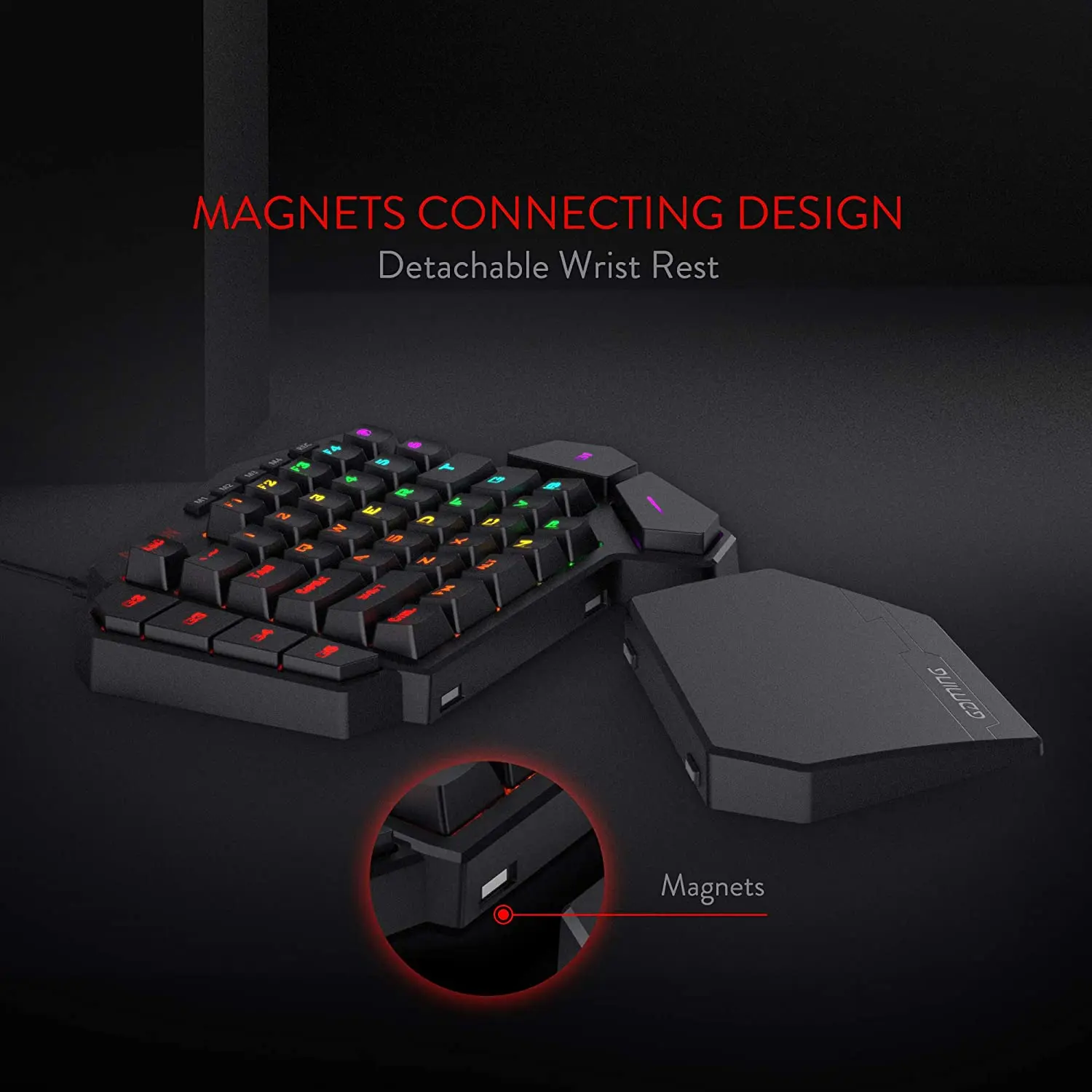 Redragon K585 Diti Teclado de Jogo Mecânico Rgb de Uma Mão 42 Teclas Interruptor Azul Led Mini Teclado da Mão Esquerda para o Jogo Móvel - Imagem 5