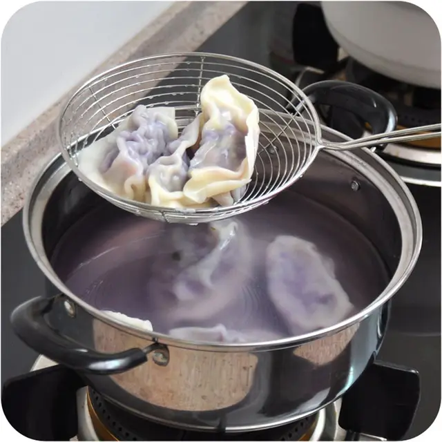Lot De 2 écumoires En Acier Inoxydable - 16 Cm Et 12 Cm - Pour Friture, Pâtes, Filtration
