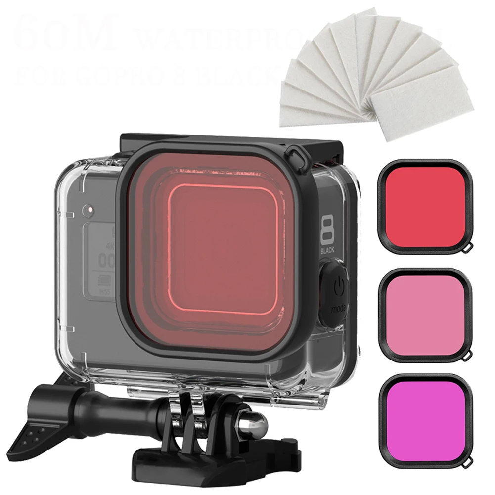 Для GoPro Hero 8 корпус подводный водонепроницаемый чехол для дайвинга Защитный чехол Корпус крепление для GoPro Hero 8 водонепроницаемый корпус - Цвет: Белый цвет