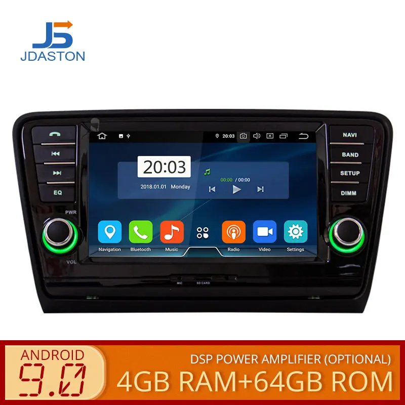 JDASTON Android 9,0 автомобильный dvd-плеер для SKODA Octavia 2013 мультимедийный стерео 2 Din Автомобильный Радио gps навигация ips wifi