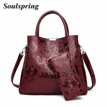 

Luxury Embossed Fower Foral Handbag Women Bag Ladies Leather Shoulder Bags Handbags Wwomen Famous Brand Designer Tote+purse Bag