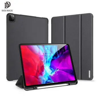 

For iPad Pro 12.9 2020 Case With Pencil Holder Smart PU Leather Trifold Stand + Soft TPU Back Cover For iPad Pro 12.9 2020 Case