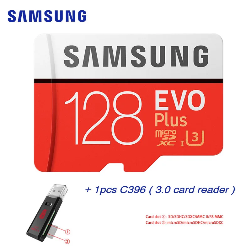 Карта памяти Samsung EVO PLUS 512GB 256GB 128GB 64GB 4K microsd microSDXC C10 32GB microSDHC класс 10 UHS-1 TF карты Транс - Емкость: 128GB U3 and C396