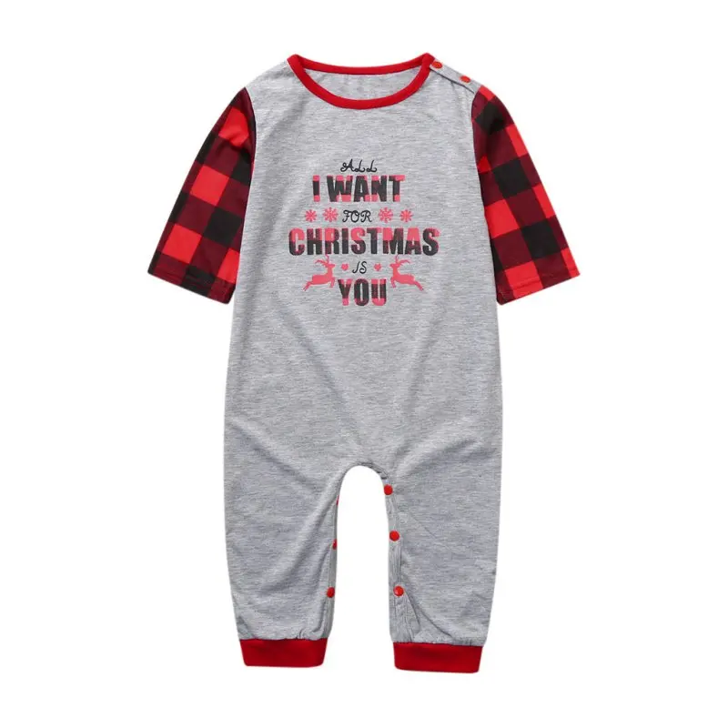Одинаковые комплекты для семьи; Рождественская пижама в клетку; модные брюки в клетку; домашняя одежда; Рождественский комплект из двух предметов для родителей и детей - Цвет: Baby