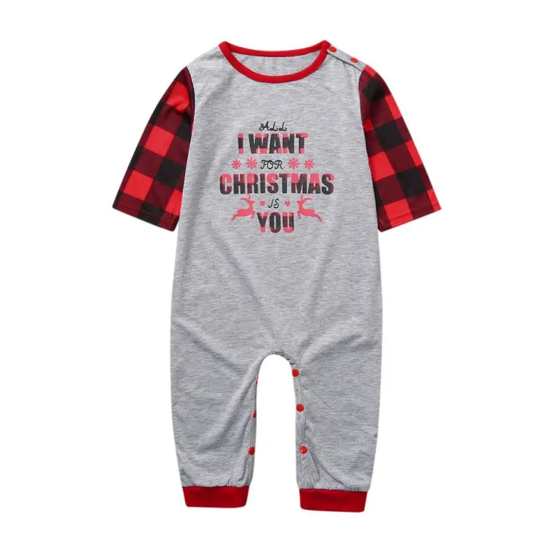 Baby Одинаковые комплекты для семьи; Рождественская пижама в клетку; модные брюки в клетку; домашняя одежда; Рождественский комплект из двух предметов для родителей и детей - Цвет: Baby