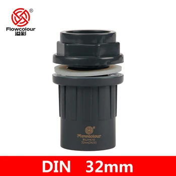 

Flowcolour 32mm UPVC bulkhead Garden Irrigation System Fittings Aquarium Tank Tube Adapter Water Pipe Connectors