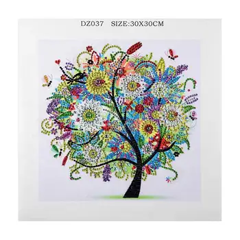 

Diamond Embroidery Flower Tree Special Shaped Diamond Painting Needlework Rhinestone 5d Drill DIY Crystal Painting