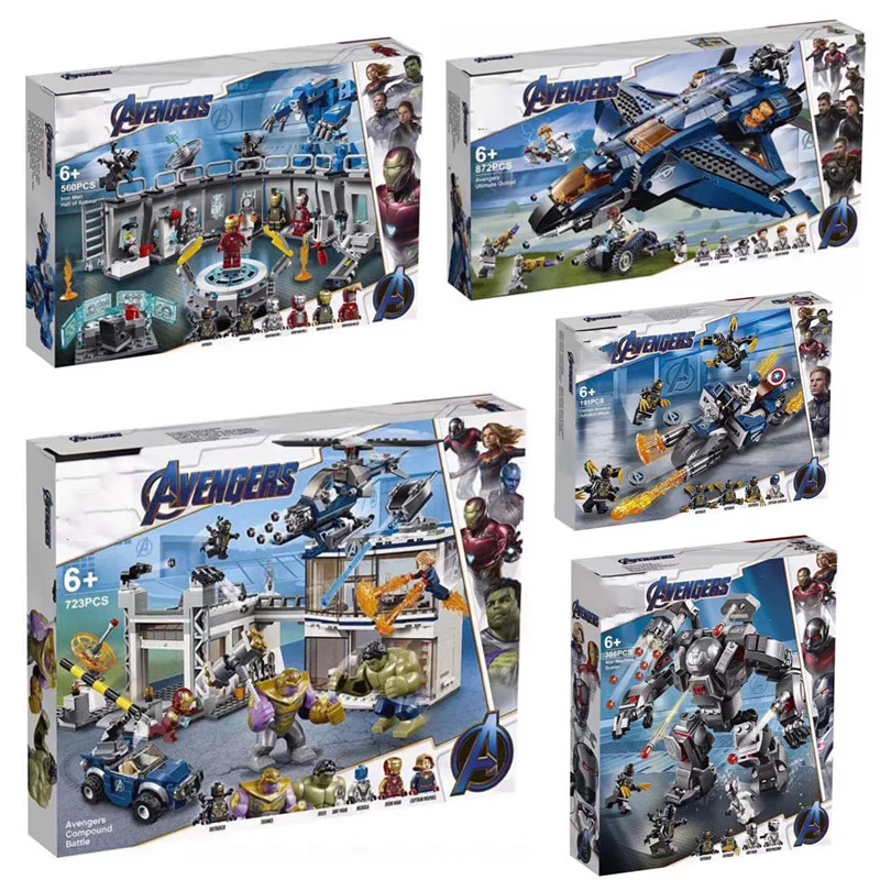 

2019 Avengers 4 Endgame Legoinglys 76107 76108 76123 76125 76126 76131 Ultimate Quinjet Set Avengers Building Blocks Brick Toys