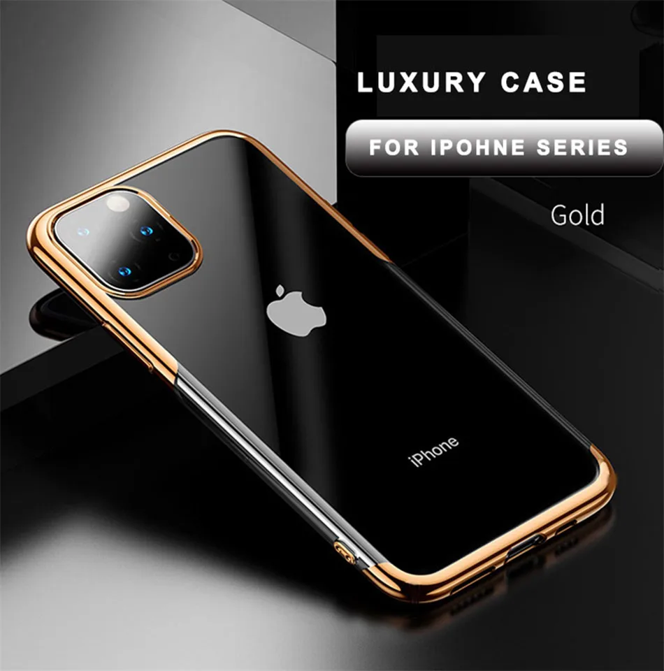 Lovebay Гальванизированный прозрачный мягкий ТПУ чехол для iPhone 11 Max 7 8 6 6s Plus X 11Pro XS Max XR прозрачный крутой задний Чехол Fundas