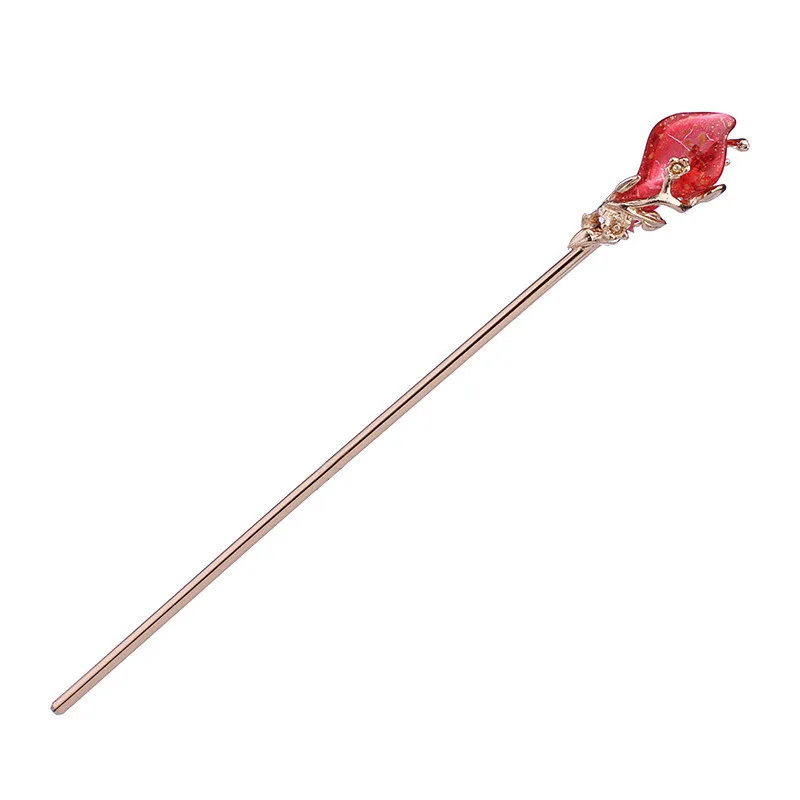 Vintage Chinese Style Hairpins Hair Stick Women Metal Glaze Hair Fork Hair Chopsticks Woman Jewelry Hair Clip Accessories 2021