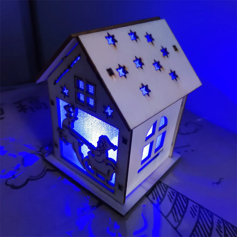 Детские свинца деревянные рождественские lightning игрушки семья игрушка montessori Детские Рождественские яд набор позолоченных ювелирных изделий в темное время суток рождественские украшения