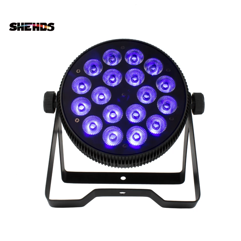 SHEHDS, 18x3 Вт, WOnly, фиолетовый, алюминиевый сплав, светодиодный, плоский, DMX512, сценический эффект, освещение для DJ Disco, для дома, вечерние, свадебные украшения