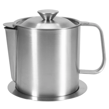 

Oil Filter Pot Kitchen Stainless Steel Cooking Handle Oil Soup Filter Separator Pot Strainer Container Kitchen Oil Bottle