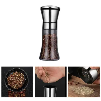 

Manual Pepper Grinder Polished Stainless Steel Coarseness Adjustable Ceramic Core Rotor Salt Spice Mill Kitchen Tool for Picnic