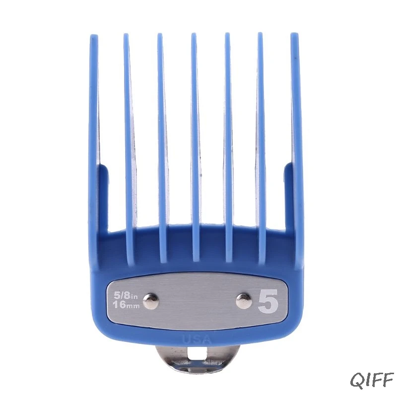 1PC/2PCS Professional Cutting Guide Comb Hair Clipper Limit Comb with Metal Clip - Color: BL7