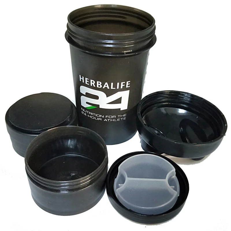 Black Новинка 500 мл 3 слоя Herbalife питательная бутылка для воды Пищевая пластиковая Спортивная бутылка для воды с порошком для заварки чая - Цвет: Black