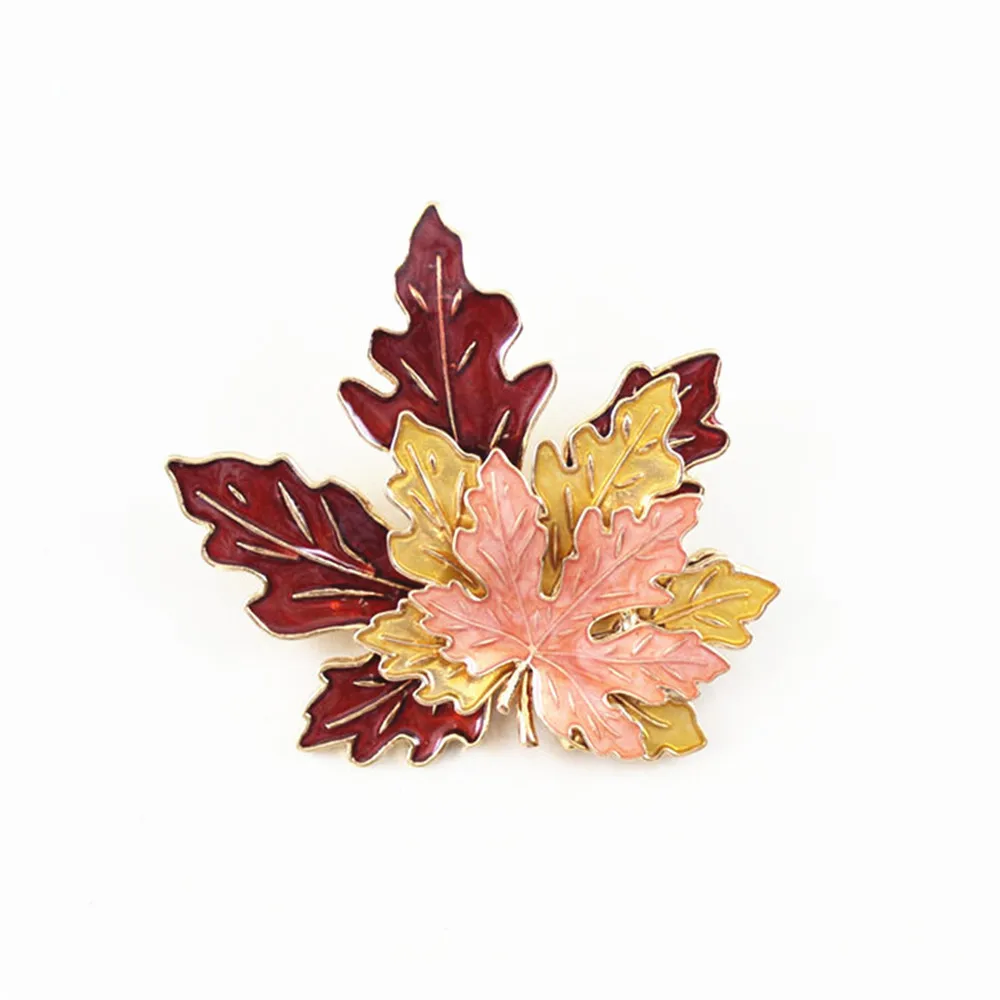 SexeMara преувеличенная глазурь трехслойная Кленовая брошка в виде листьев красивые аксессуары для красоты Персонализированная бутоньерка