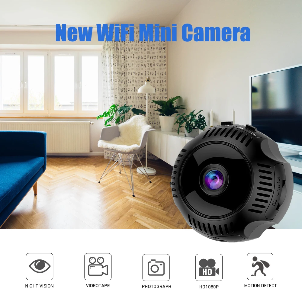 1080P HD портативный мини аккумулятор wifi ip камеры 2MP P2P Мобильный контроль