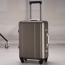 100 Алюминиевая тележка для багажа на колесах, коробка с паролем, 20 'чемодан-интернат, Женская дорожная сумка, багажник