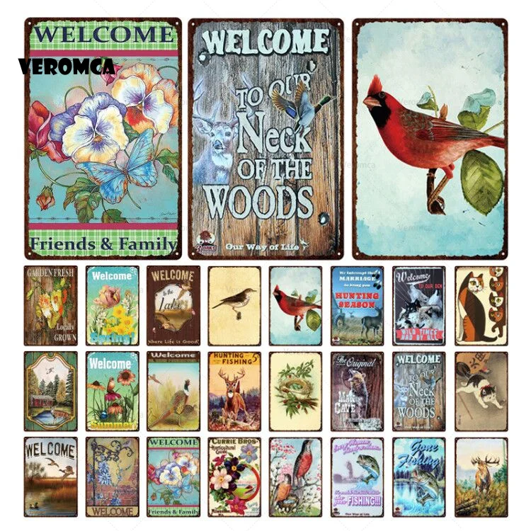 

Bird Tin Sign Cute Cats Vintage Metal Sign Retro Plates Plaque Sign Metal Wall Decor Wall Poster for Garden Home Desk Decoration