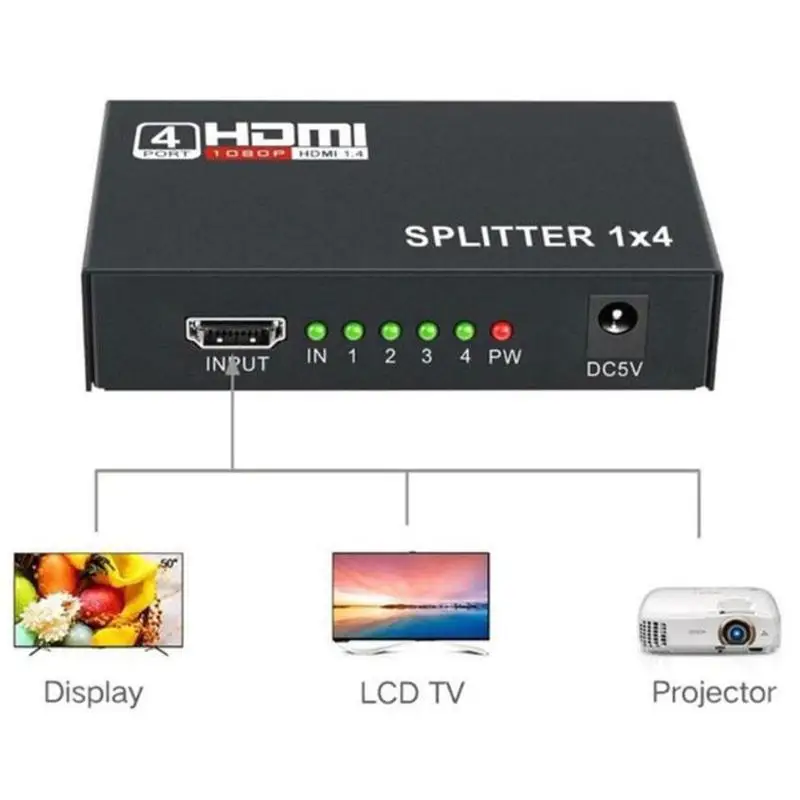 4 K сплиттер UHD 3D HD HDMI сплиттер 1X4 HDMI сплиттер повторитель порт Amplifie Switcher Switch 1080p для HDTV PS3 DVD 1X4 K0L5