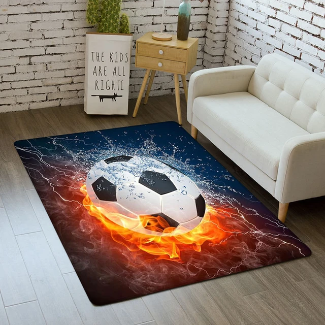  Alfombra de fútbol de 3 x 5 con temática deportiva para sala de  estar, para niños, con patrón de pelota de fútbol, alfombra decorativa para  mujeres, hombres, adolescentes, juegos competitivos, 