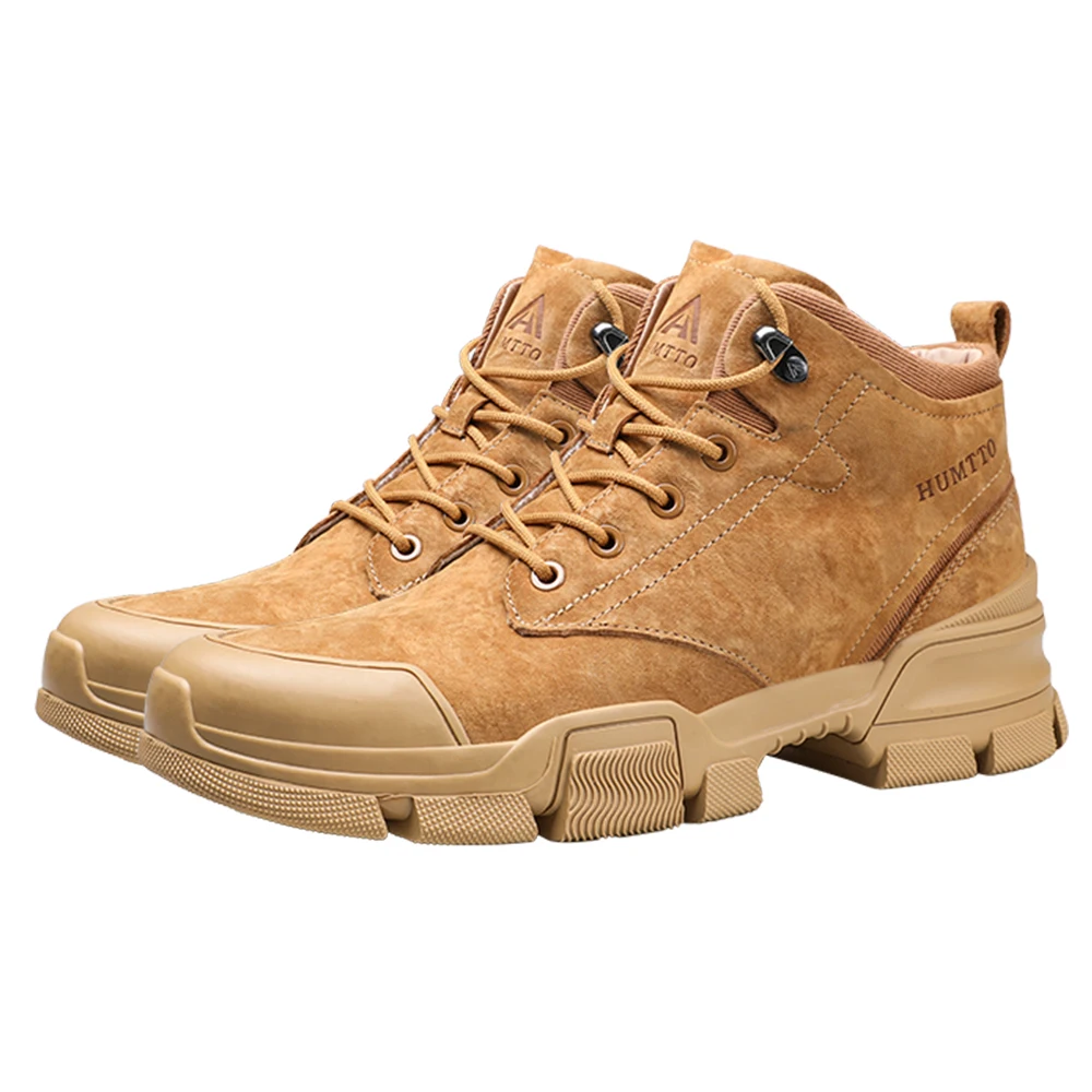 HUMTTO Men's Leather Outdoor Hiking Trekking Hunting Boots Sneakers Shoes For Men Sport Climbing Mountain Boots Shoes Man