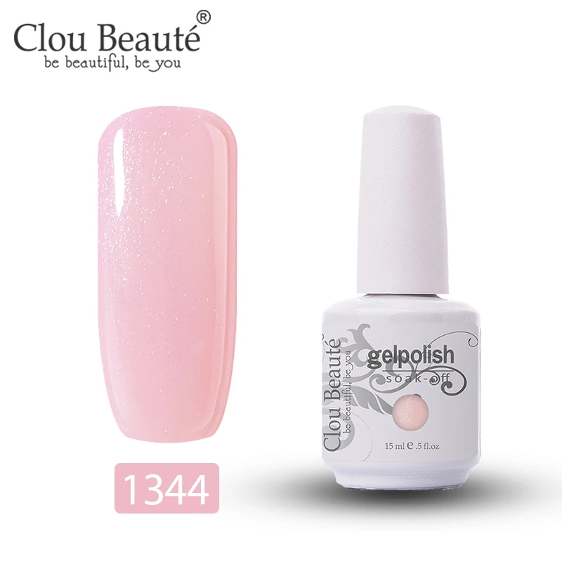 Clou Beaute 15 мл Гель-лак для ногтей УФ 179 цветов Varnich чистый цвет ногтей Блеск Топ УФ светодиодный гель Дизайн ногтей маникюрный лак гибридный - Цвет: 1344