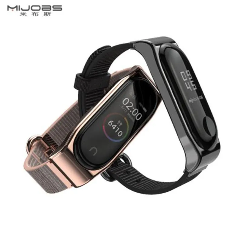 Mi jobs нейлоновый наручный ремешок для Xiaomi mi band 4 3 Браслет замена часов Смарт-часы
