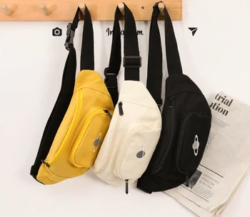 

Unisex Casual Shoulder Bags Fashion Fanny Pack Man Belly Purse Canvas Waist Bags Street Fashion Chest Bag trendy Belt Bag