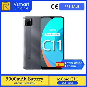 

Global Version Realme C11 Smartphone 2GB 32GB 6.5 inch Mini-drop Screen 13MP Dual Rear Cameras Helio G35 Mobile Phones 5000mAh