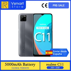 Глобальная версия Realme C11 смартфон 2 Гб оперативной памяти, 32 Гб встроенной памяти, 6,5 Дюймов Мини-капля Экран 13MP двойные задние камеры Helio G35 мо...