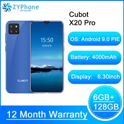 Смартфон Cubot X20 Pro, 6 + 128 ГБ, 6,3 дюйма, Android 9,0, 4000 мА ч