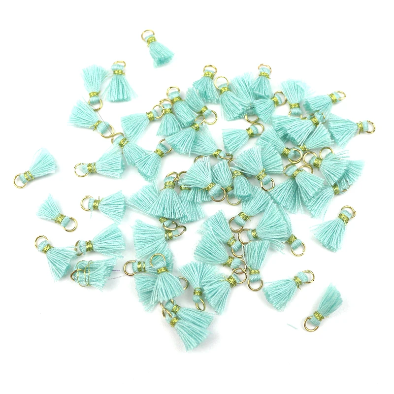 Aqua green tassels
